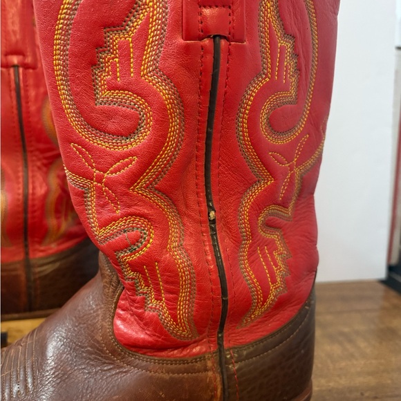 Double H Western Boots Cowboy Style 3390 Red women’s 7.5 M round toe cl - Picture 5 of 12